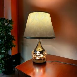13.5-Inches Height Metal Crystal Decorative Table Lamp bedroom light