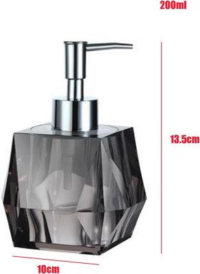 Hand Soap Dispenser 200Ml Soap Dispenser Luxury Cut Finish Resin Hand Dispensers with Electroplated Silver Pump for Kitchen, Bathroom Soap