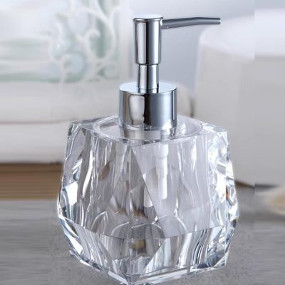 Hand Soap Dispenser 200Ml Soap Dispenser Luxury Cut Finish Resin Hand Dispensers with Electroplated Silver Pump for Kitchen, Bathroom Soap
