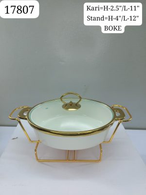 Classic White & Gold Covered Serving Set