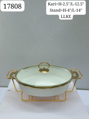 Classic White & Gold Covered Serving Set