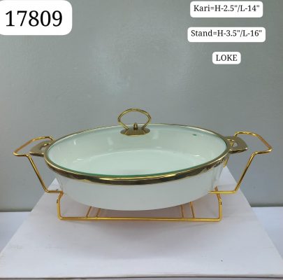 Classic White & Gold Covered Serving Set