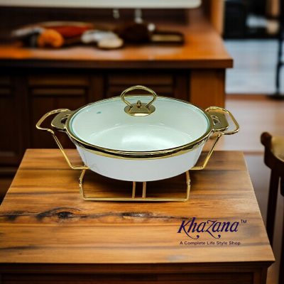 Classic White & Gold Covered Serving Set