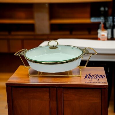 Classic White & Gold Covered Serving Set