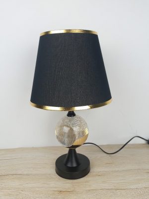 Elegant Black & Gold Crystal Sphere Table Lamp