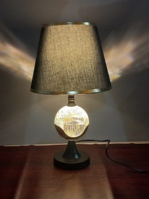 Elegant Black & Gold Crystal Sphere Table Lamp