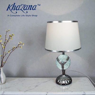 Sleek Silver & Icy Crystal Globe Table Lamp