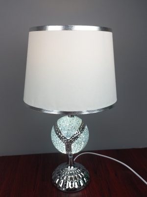 Sleek Silver & Icy Crystal Globe Table Lamp