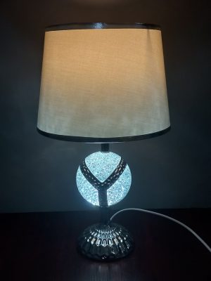 Sleek Silver & Icy Crystal Globe Table Lamp
