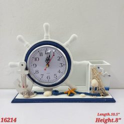Alternative view of Mediterranean Creative Lighthouse Clock Bell Bedroom Wooden Ornaments Rudder Home Furnishing Watch Clocks Decoration Accessories