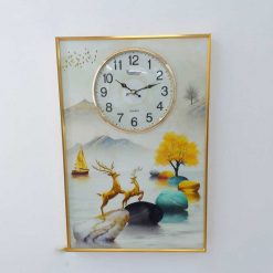 Wall Frame With Silent Clock Home living room decor pcs