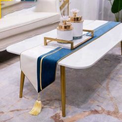 Light Luxury Table Runners Polyester Patchwork Tassel Table Runner Simple Nordic Modern Home Decorative Coffee Table Table Cloth