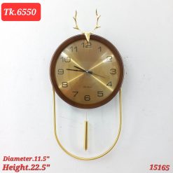 Wooden with metal wall luxury clock silent movement