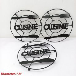 Alternative view of Round Black Metal Trivet with Feet, Raised Teapot Holder, Grill and Cookware, Modern Design for Kitchen Table and Restaurant