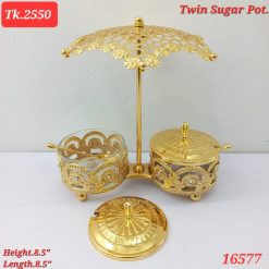 Twin Metal Sugar pot with 2pcs spoon