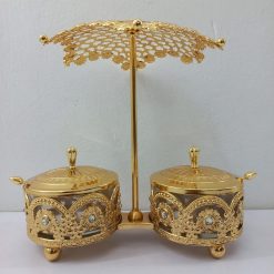 Alternative view of Twin Metal Sugar pot with 2pcs spoon