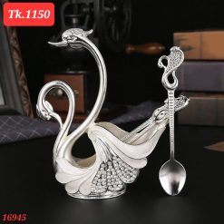 Alternative view of Fruit Fork Tableware Set Stainless Steel Swan Base Tableware Set Suitable for Storage Rack Cake Salad Table Fork Pastry Fork