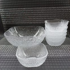 Alternative view of 7 Pcs Glass Firni, Dessert Serving Bowl Set Glass Bowl Household Creative Fruit Dessert Salad Bowl Ice Cream Bowl Vegetable Salad Plate Noodle Bowl Large