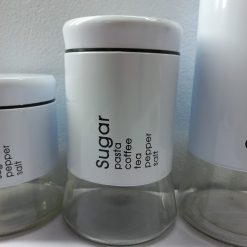 Alternative view of Solimo Rose Gold Tapered Glass Jar | Multipurpose Kitchen Organizer with See-Through Window