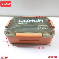 Alternative view of lunch box with the Metal with Food-Grade PVC Tiffin Box