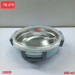 Alternative view of A food-grade PVC tiffin box with a metal exterior offers a durable and convenient solution