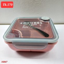 Alternative view of food-grade PVC lunch box is designed to safely store and transport food items