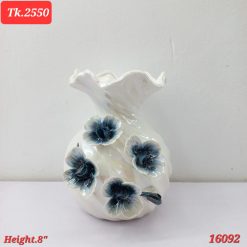 European Ceramic Vase Creativity Pearl Glaze Living Room TV Cabinet Flower Vase Relief Rose Decorative Dried Flowers Organizer