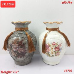 Lovely Antique ceramic Vases with flower coated