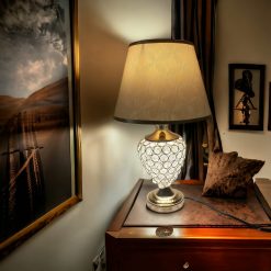 Metal crystal Table lamp 19.5" LED light Silver/golden bedroom lamp