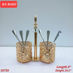 Alternative view of Luxury Gold-plated Iron Hollow Rotatable Home Multi-tube Knife Fork and Chopstick Drain Storage Rack 16759