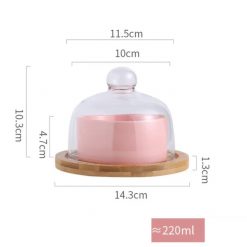 Alternative view of Dessert Table Decoration Ceramic Display Stand Glass Dessert Bowl Cake Tray with Cover Home Fruit Tray