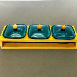 Pieces Ceramic Snack Bowl Set with Glass Lid Afternoon Tea Snack Dessert Tray Grid Plate Nuts Bowl Set 15502