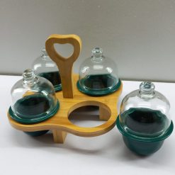 Alternative view of Multi Compartment Food Display Plate for Fruits Nuts Desserts Dipping,Ceramic Appetizer Serving Tray Set 15497