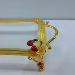 Alternative view of Cake tray Gold Iron Cake Stand Yellow Large Fruit Bowl