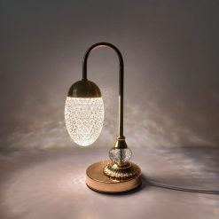 Alternative view of Rose Gold Color Metal Body with Crystal Glass Design Table Lamp 17125