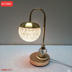 Alternative view of Rose Gold Color Metal Body with Crystal Glass Design Table Lamp 17124