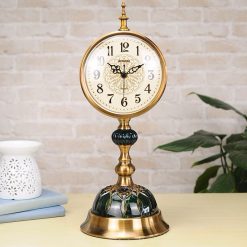 Classic Table Clock, Classic Metal Table Clock，Retro Style Quartz Clock