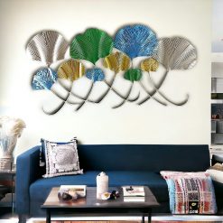 Wall Decor,farmhouse style modern light luxury metal wall de, Metal Ginkgo Leaves Wall Art, 3D Wall Hangings Metal Wall Decor,