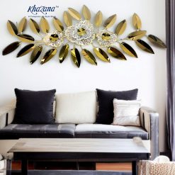 Radiant Gold & White Floral Metal Wall Art