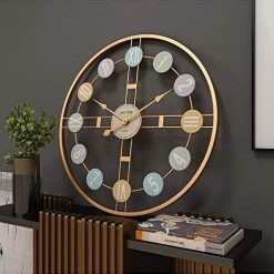 Decor Gold Finish Metal Wall Clock Decorative Iron Metal Hanging Wall Clock