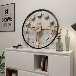 Wall Clock Silent Art Wall Clock Large Metal Farmhouse Wall Clock Silent Quartz Gold Rustic Retro Clocks Decorative for Living Room Bedroom Office Garage Wall Decor Clock