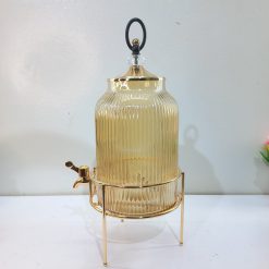 Alternative view of 4-Liter Golden Ribbed Juice Dispenser with Stand