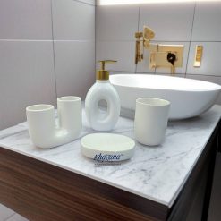 White Ceramic Bathroom Accessory Set