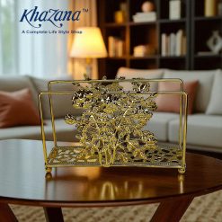 Golden Floral and Butterfly Napkin Holder