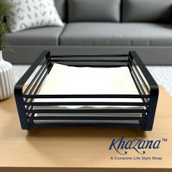 Black Metal Wire Napkin Holder with Open Sides