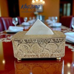 Golden Filigree Tissue Box