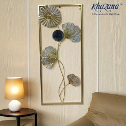 Gold Ginkgo Leaf Wall Art with Mirror