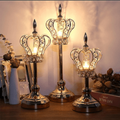 European Crown Crystal Candlestick Decorations Wedding Party Props Home Decoration Electroplating Iron Art