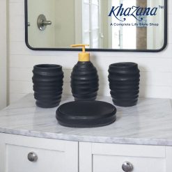 Elegant Black Bathroom Accessory Set 4 Pcs