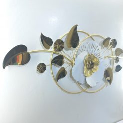 Alternative view of Elegant 3D Metallic Leaf and Floral Wall Sculpture